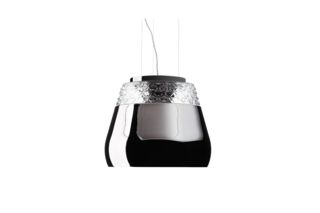 Pendelleuchte Valentine von moooi in chrom mit Glaseinsatz im oberen Bereich