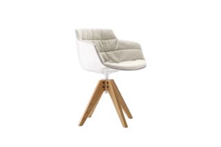 Drehbarer Stuhl Flow Slim von MDF italia mit Holzgestell