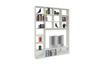 Regal Selecta von Lema mit TV Fach und Stauraum Farbe weiss